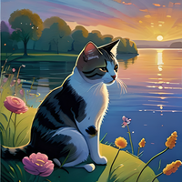 湖边和猫.png