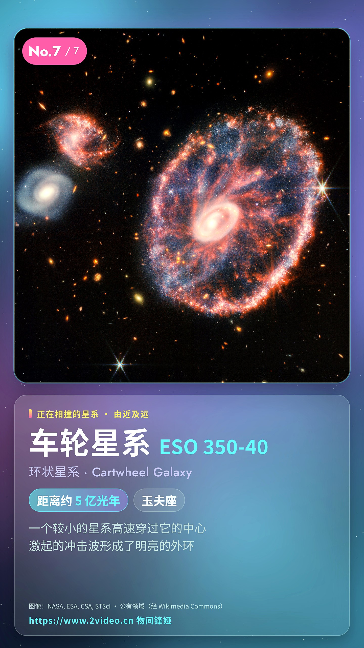 No.7 车轮星系 ESO 350-40 · 约 5 亿光年