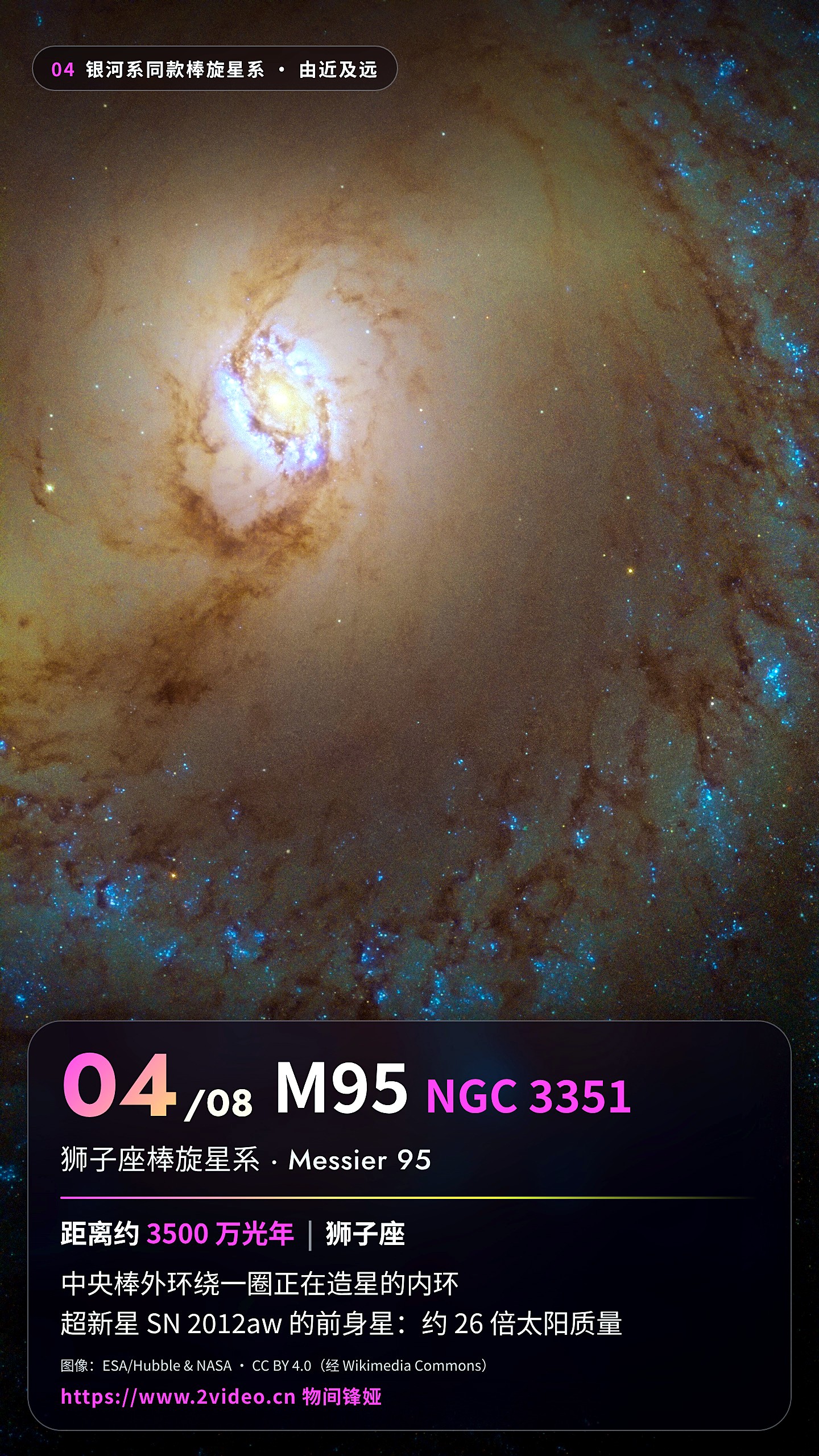 No.4 M95 狮子座棒旋星系 · 约 3500 万光年