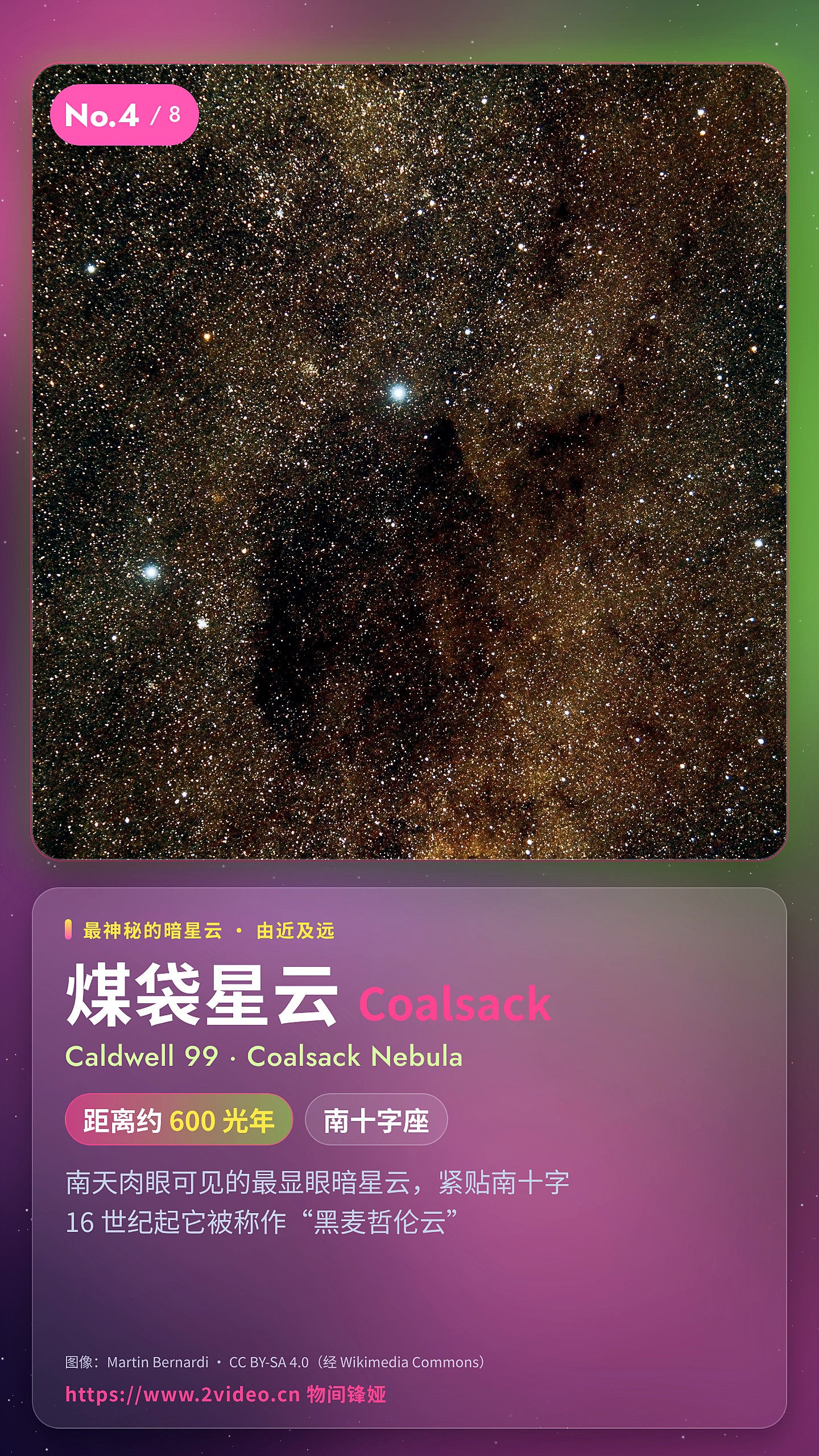 No.4 煤袋星云 · 约 600 光年