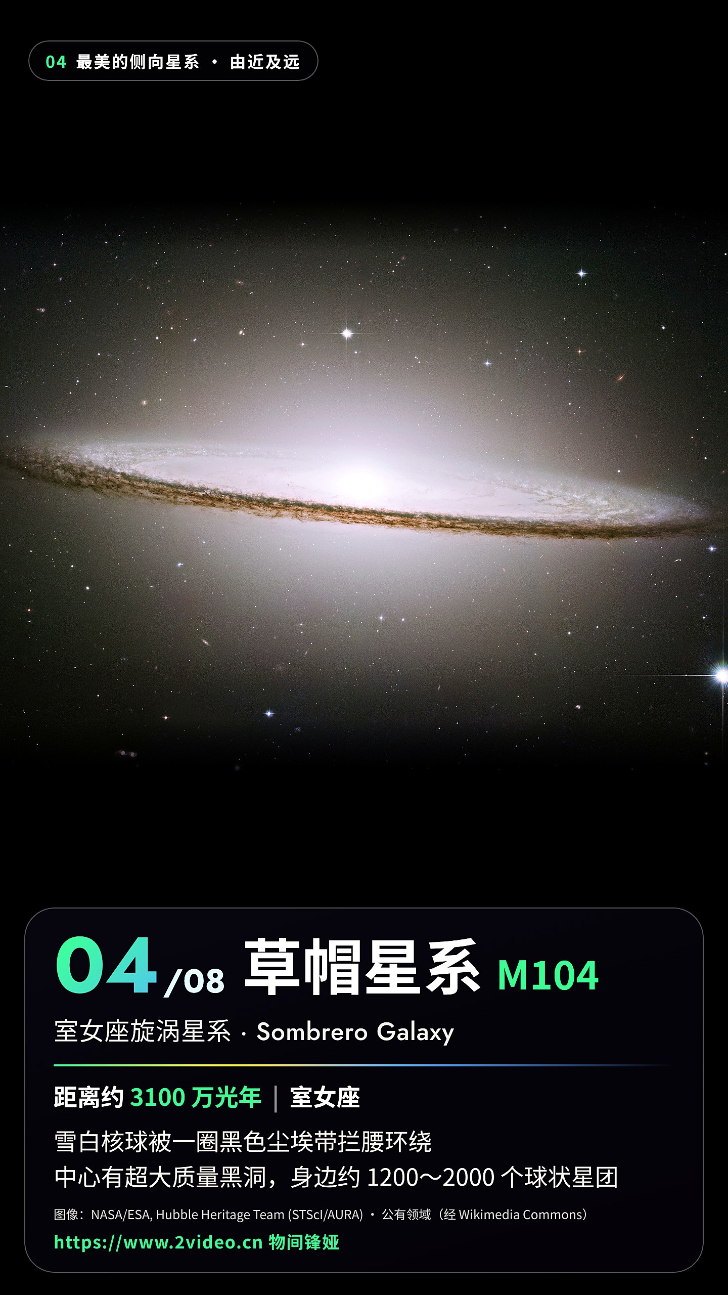 No.4 草帽星系 M104 · 约 3100 万光年