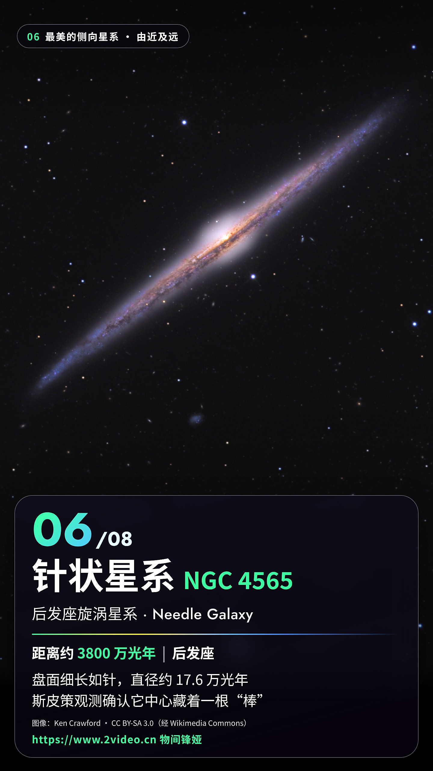 No.6 针状星系 NGC 4565 · 约 3800 万光年