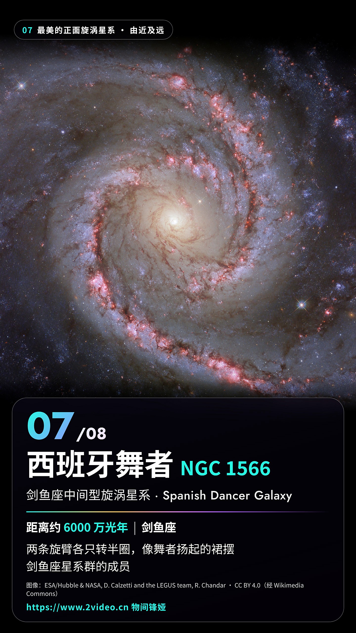 No.7 西班牙舞者星系 NGC 1566 · 约 6000 万光年